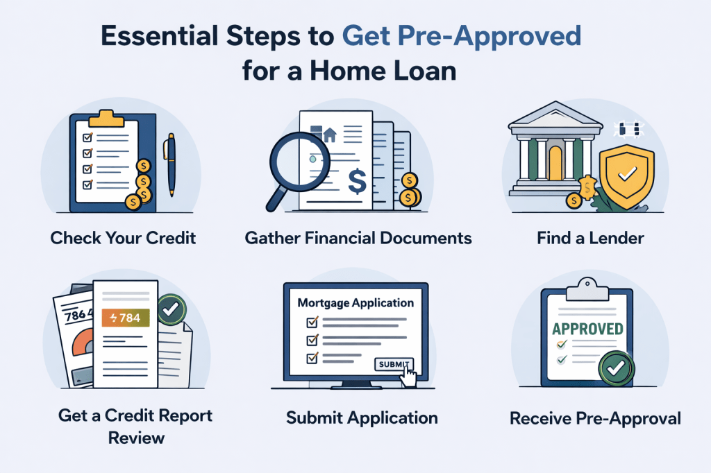 What are the Essential Steps to get Pre-approved for a Home&nbsp;Loan?